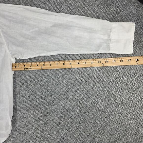 J.CREW MENS BAIRD MCNUTT IRISH LINEN OVERSIZED SHIRT SIZE MP WHITE LONG SLEEVE - Picture 9 of 13